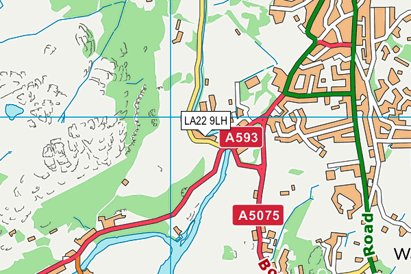 LA22 9LH map - OS VectorMap District (Ordnance Survey)