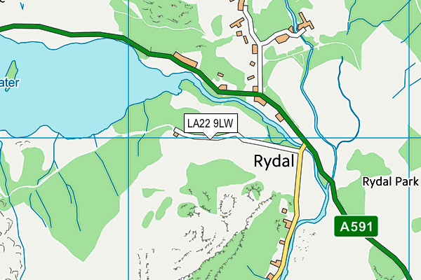 LA22 9LW map - OS VectorMap District (Ordnance Survey)