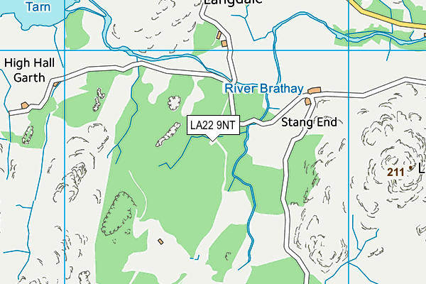 LA22 9NT map - OS VectorMap District (Ordnance Survey)