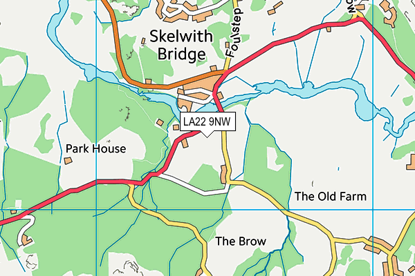 LA22 9NW map - OS VectorMap District (Ordnance Survey)