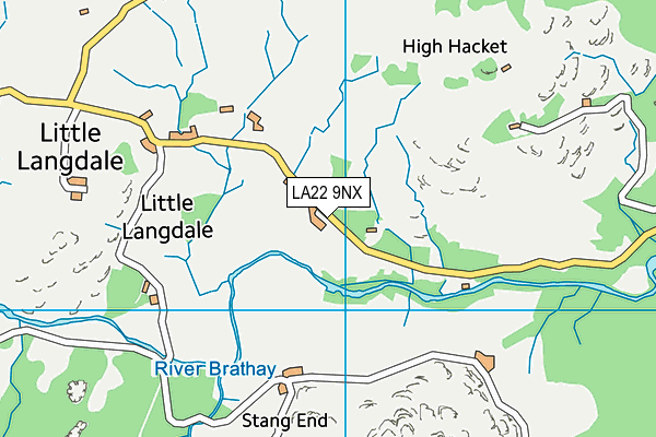 LA22 9NX map - OS VectorMap District (Ordnance Survey)
