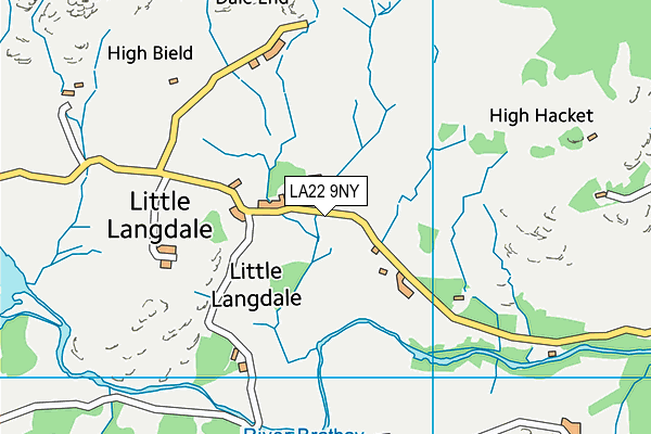 LA22 9NY map - OS VectorMap District (Ordnance Survey)