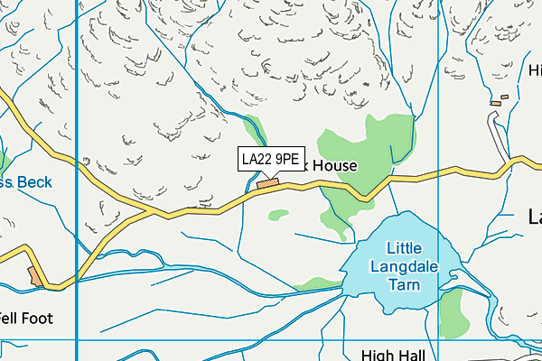 LA22 9PE map - OS VectorMap District (Ordnance Survey)
