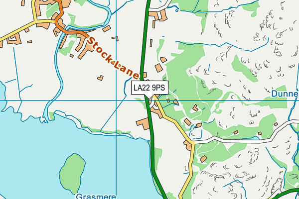 LA22 9PS map - OS VectorMap District (Ordnance Survey)