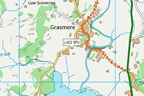 LA22 9PU map - OS VectorMap District (Ordnance Survey)