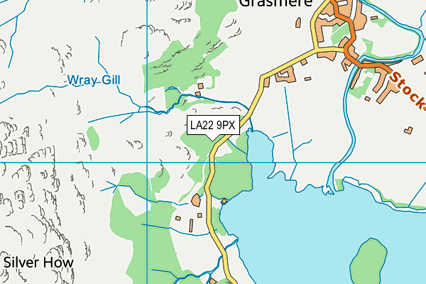 LA22 9PX map - OS VectorMap District (Ordnance Survey)