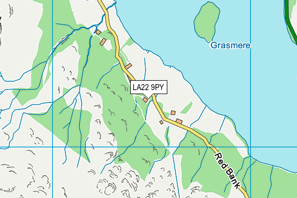 LA22 9PY map - OS VectorMap District (Ordnance Survey)