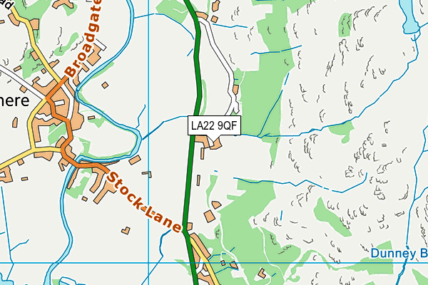 LA22 9QF map - OS VectorMap District (Ordnance Survey)