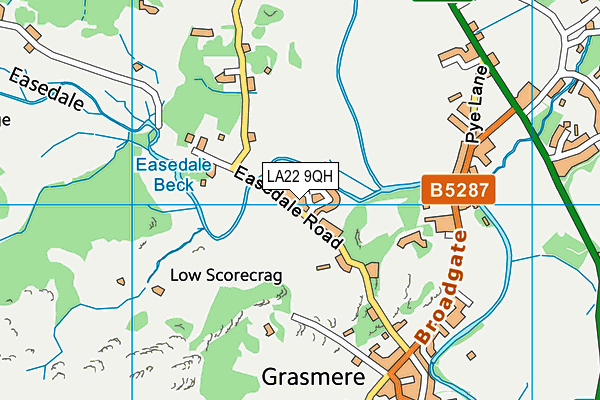 LA22 9QH map - OS VectorMap District (Ordnance Survey)