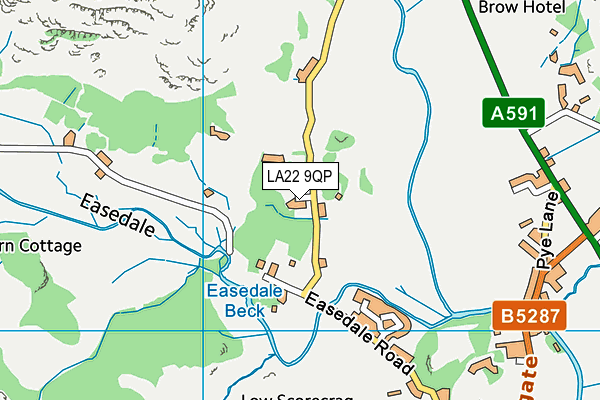 LA22 9QP map - OS VectorMap District (Ordnance Survey)