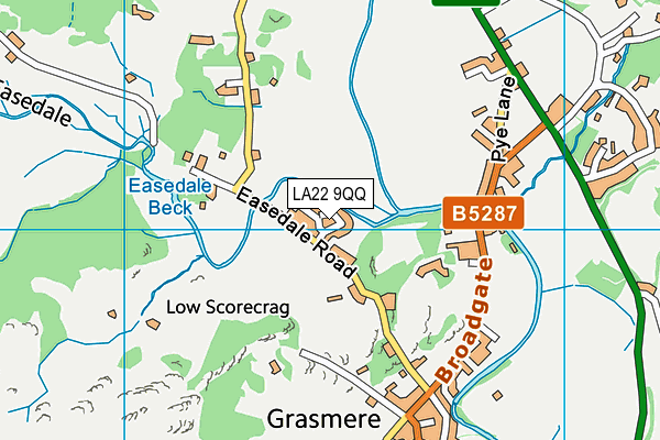 LA22 9QQ map - OS VectorMap District (Ordnance Survey)