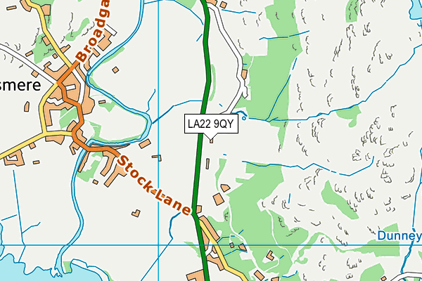 LA22 9QY map - OS VectorMap District (Ordnance Survey)
