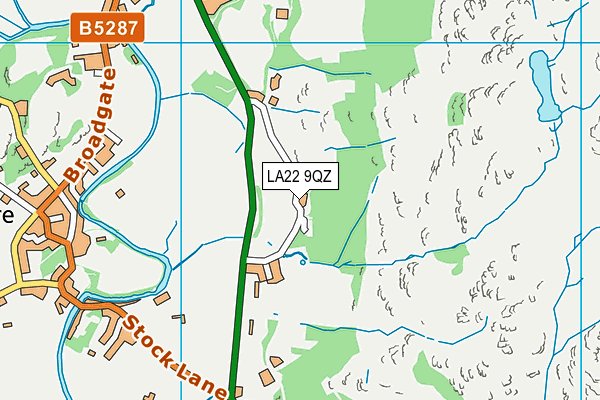 LA22 9QZ map - OS VectorMap District (Ordnance Survey)