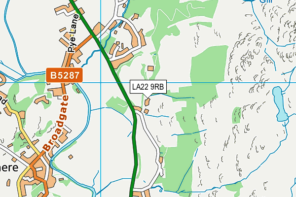 LA22 9RB map - OS VectorMap District (Ordnance Survey)