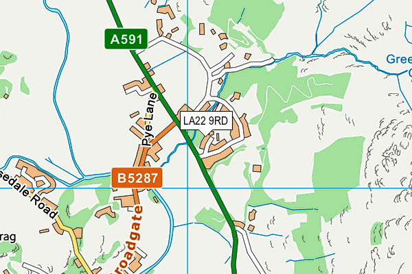 LA22 9RD map - OS VectorMap District (Ordnance Survey)
