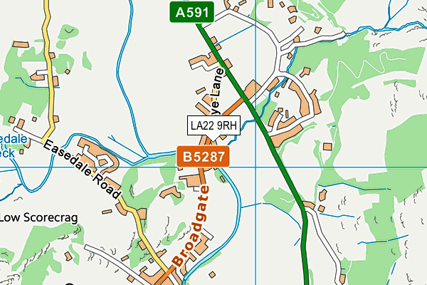 LA22 9RH map - OS VectorMap District (Ordnance Survey)