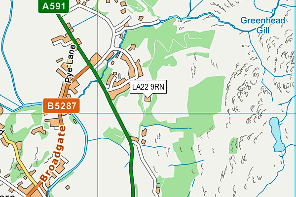 LA22 9RN map - OS VectorMap District (Ordnance Survey)