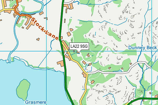 LA22 9SG map - OS VectorMap District (Ordnance Survey)
