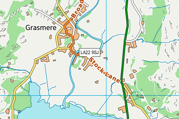 Grasmere CofE Primary School map (LA22 9SJ) - OS VectorMap District (Ordnance Survey)