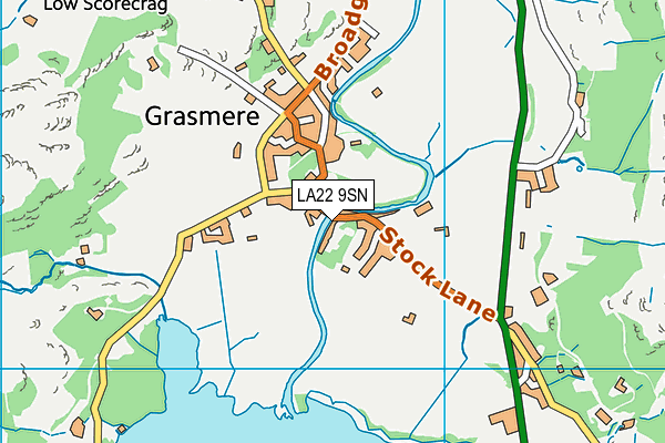 LA22 9SN map - OS VectorMap District (Ordnance Survey)
