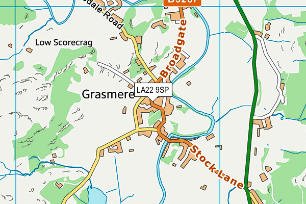 LA22 9SP map - OS VectorMap District (Ordnance Survey)