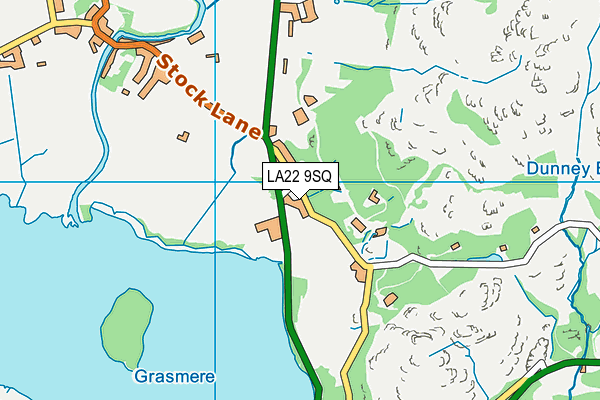 LA22 9SQ map - OS VectorMap District (Ordnance Survey)