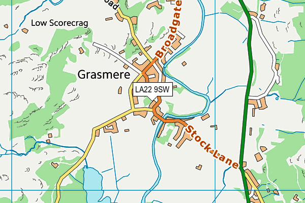 LA22 9SW map - OS VectorMap District (Ordnance Survey)