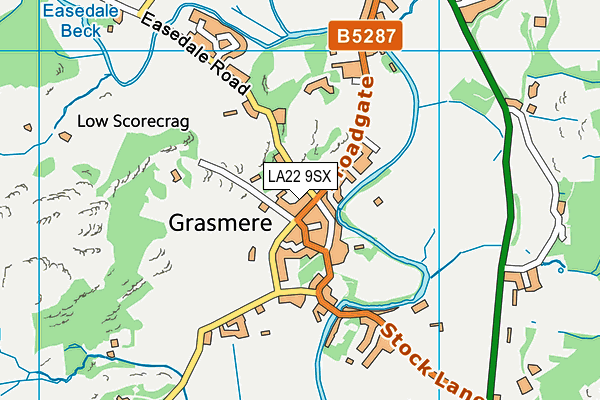 LA22 9SX map - OS VectorMap District (Ordnance Survey)