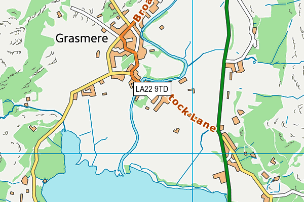 LA22 9TD map - OS VectorMap District (Ordnance Survey)