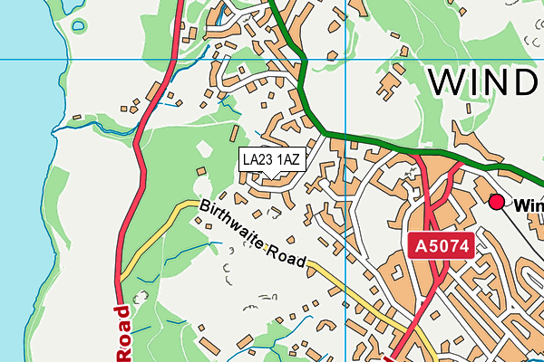 LA23 1AZ map - OS VectorMap District (Ordnance Survey)