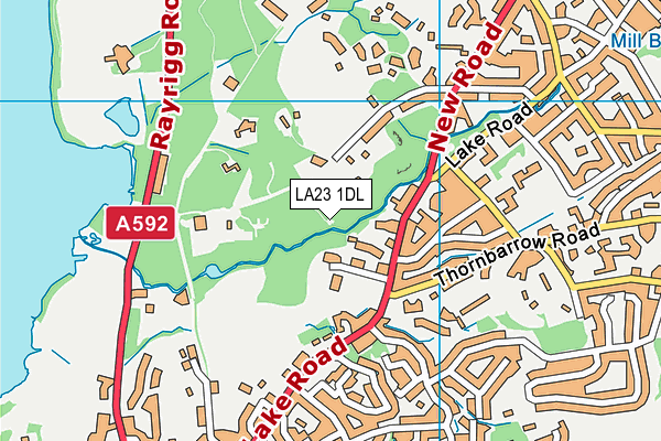 LA23 1DL map - OS VectorMap District (Ordnance Survey)