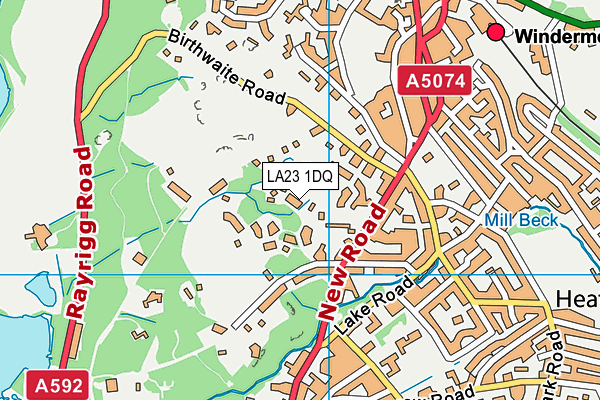 LA23 1DQ map - OS VectorMap District (Ordnance Survey)