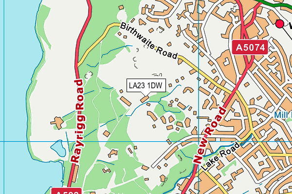 LA23 1DW map - OS VectorMap District (Ordnance Survey)