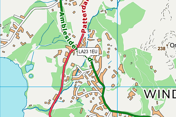 LA23 1EU map - OS VectorMap District (Ordnance Survey)