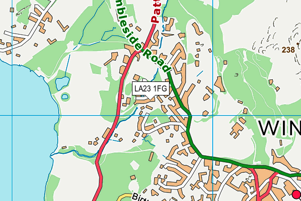 LA23 1FG map - OS VectorMap District (Ordnance Survey)
