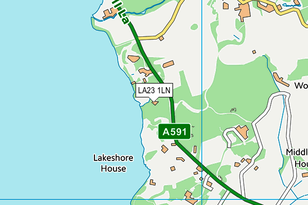 LA23 1LN map - OS VectorMap District (Ordnance Survey)