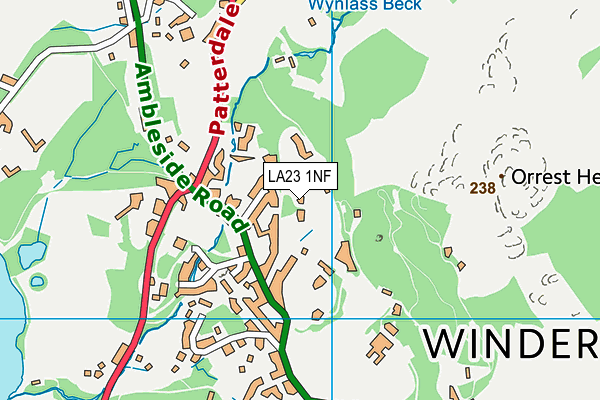 LA23 1NF map - OS VectorMap District (Ordnance Survey)