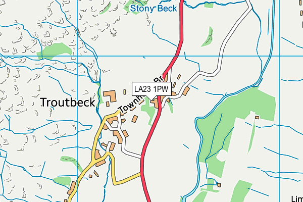 LA23 1PW map - OS VectorMap District (Ordnance Survey)