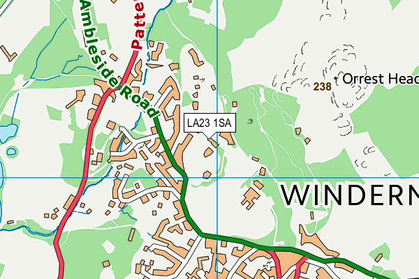 LA23 1SA map - OS VectorMap District (Ordnance Survey)