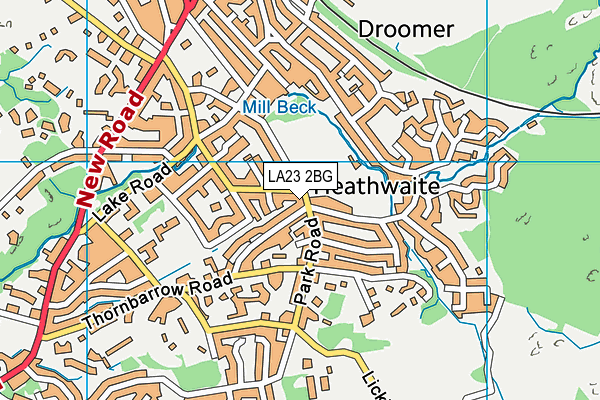 LA23 2BG map - OS VectorMap District (Ordnance Survey)
