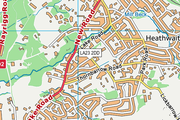 St Cuthberts Catholic Primary School, Windermere map (LA23 2DD) - OS VectorMap District (Ordnance Survey)