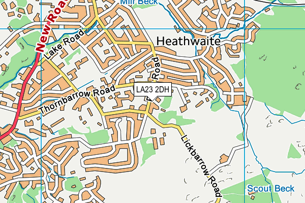LA23 2DH map - OS VectorMap District (Ordnance Survey)