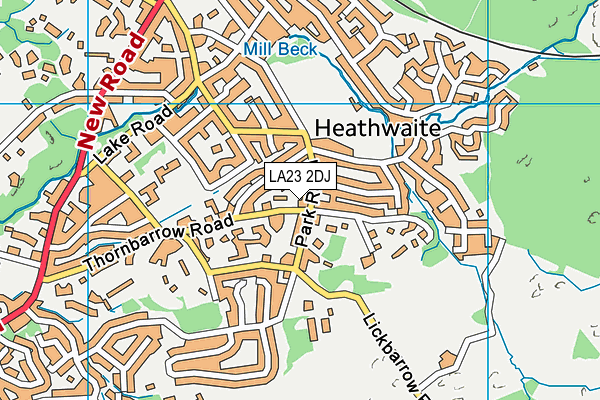 LA23 2DJ map - OS VectorMap District (Ordnance Survey)