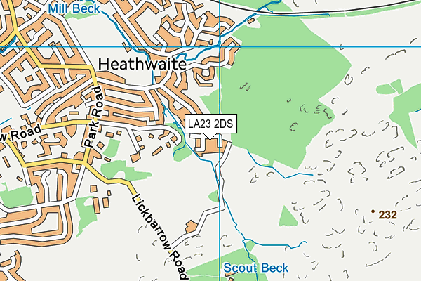 LA23 2DS map - OS VectorMap District (Ordnance Survey)
