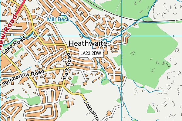 LA23 2DW map - OS VectorMap District (Ordnance Survey)