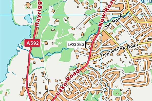 LA23 2EG map - OS VectorMap District (Ordnance Survey)