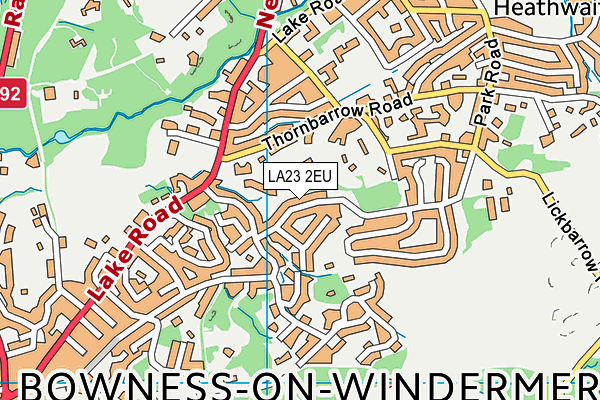 LA23 2EU map - OS VectorMap District (Ordnance Survey)