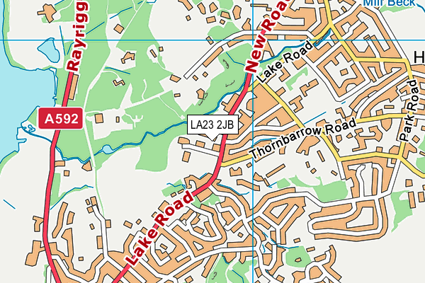 LA23 2JB map - OS VectorMap District (Ordnance Survey)