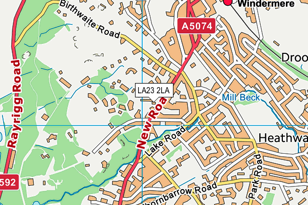 LA23 2LA map - OS VectorMap District (Ordnance Survey)
