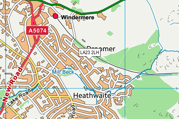 LA23 2LH map - OS VectorMap District (Ordnance Survey)